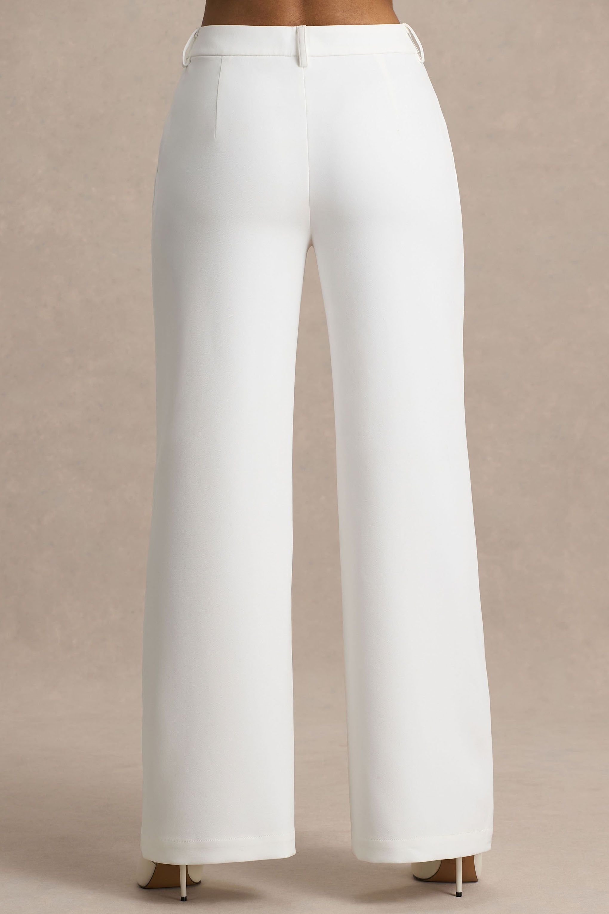 Silvia | White Straight-Leg Trousers