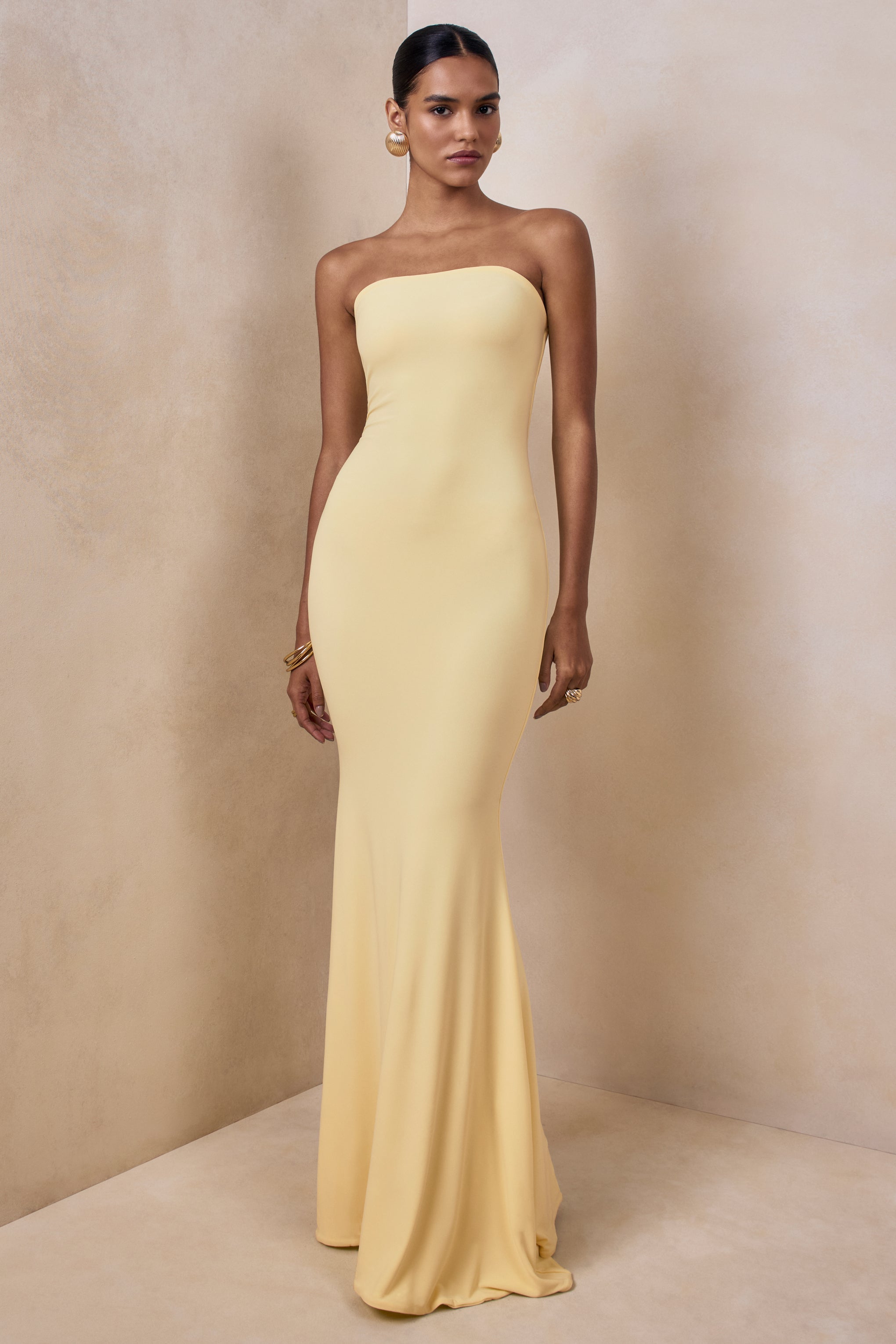 Ceremony | Lemon Bandeau Maxi Dress