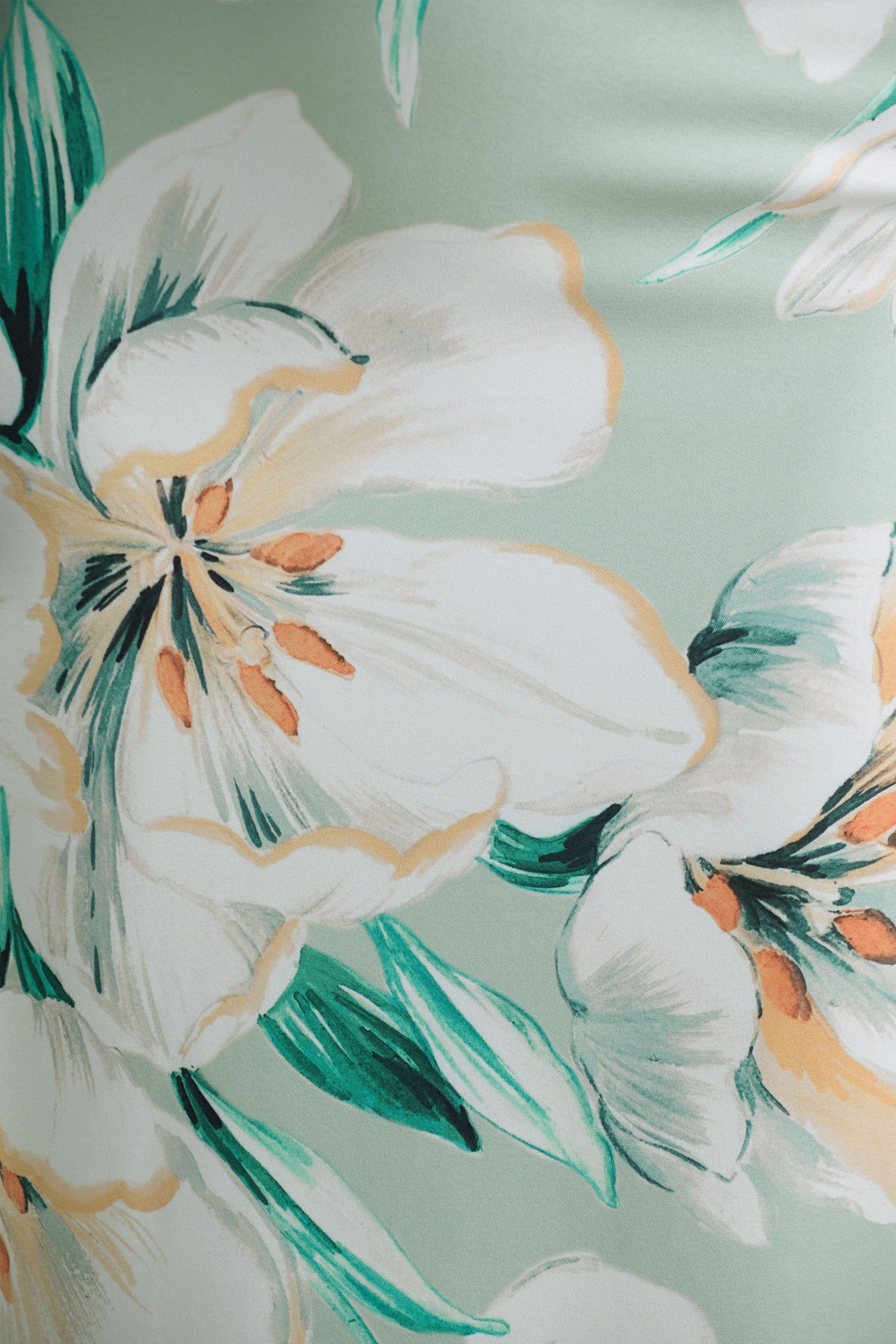 Kellis | Green Floral Print Asymmetric Maxi Dress With Balloon Sleeve