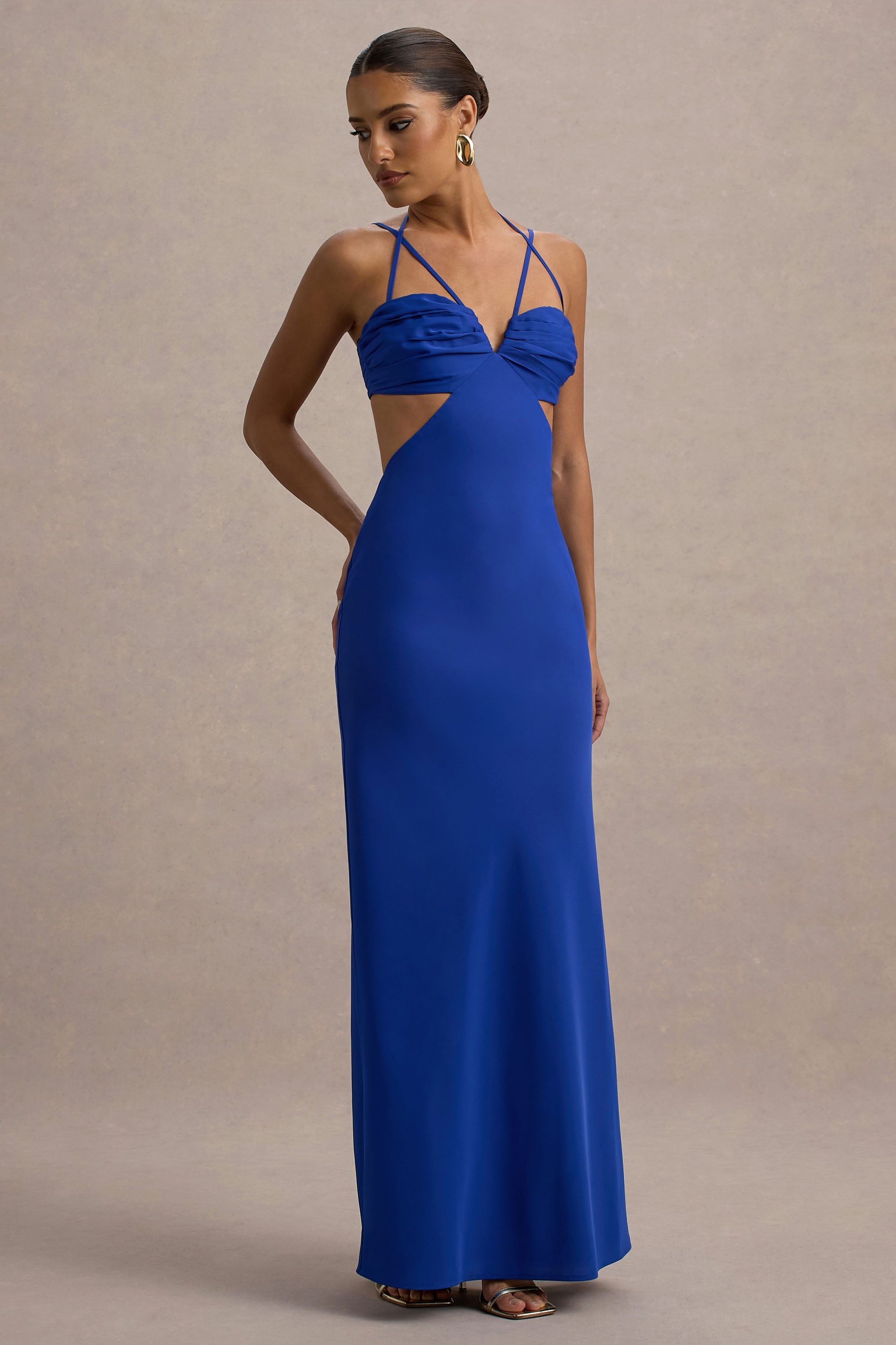 Leandra | Blue Strappy Cut-Out Maxi Dress