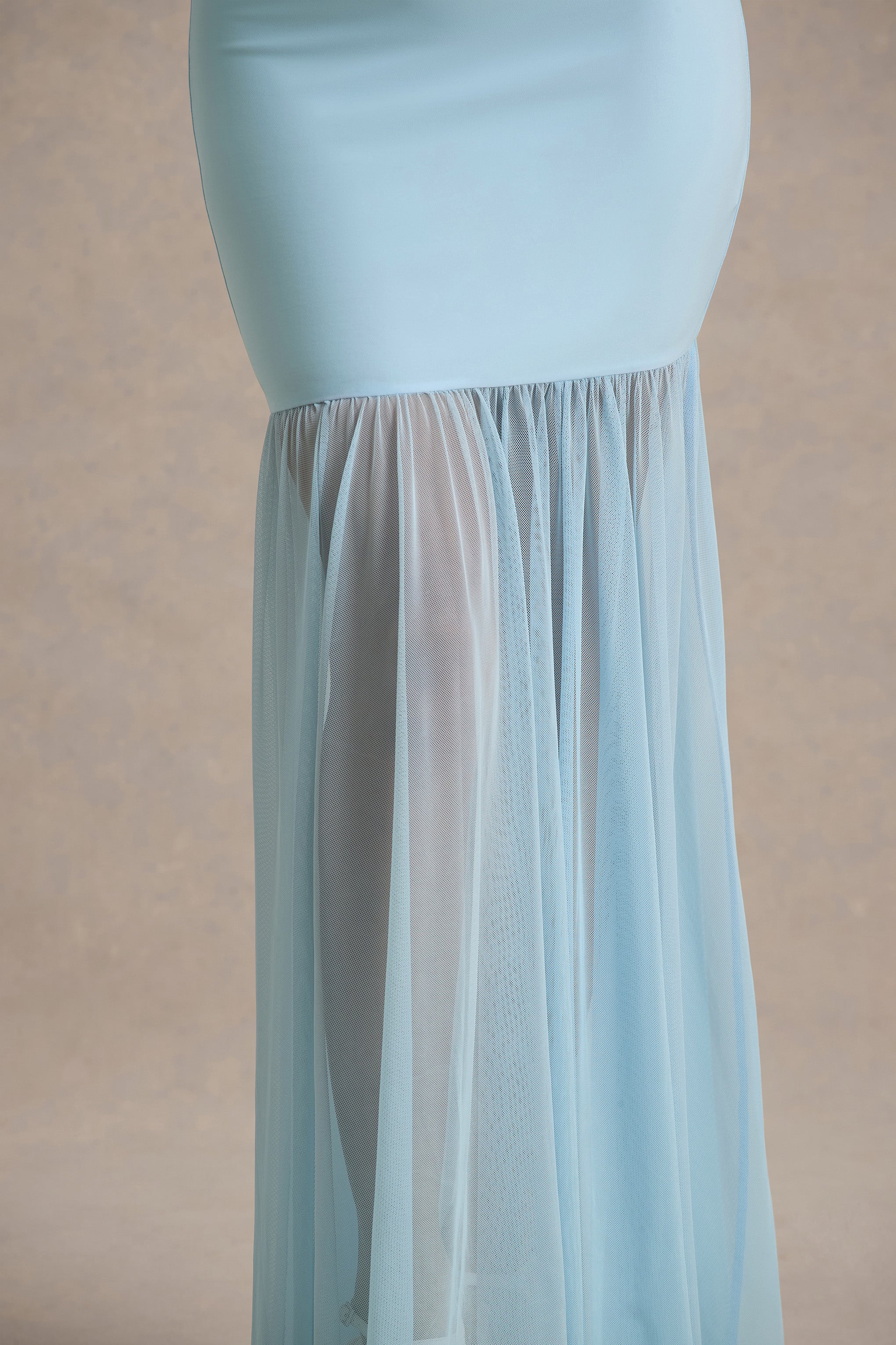 Ernie | Powder Blue Maxi Dress With Chiffon Skirt