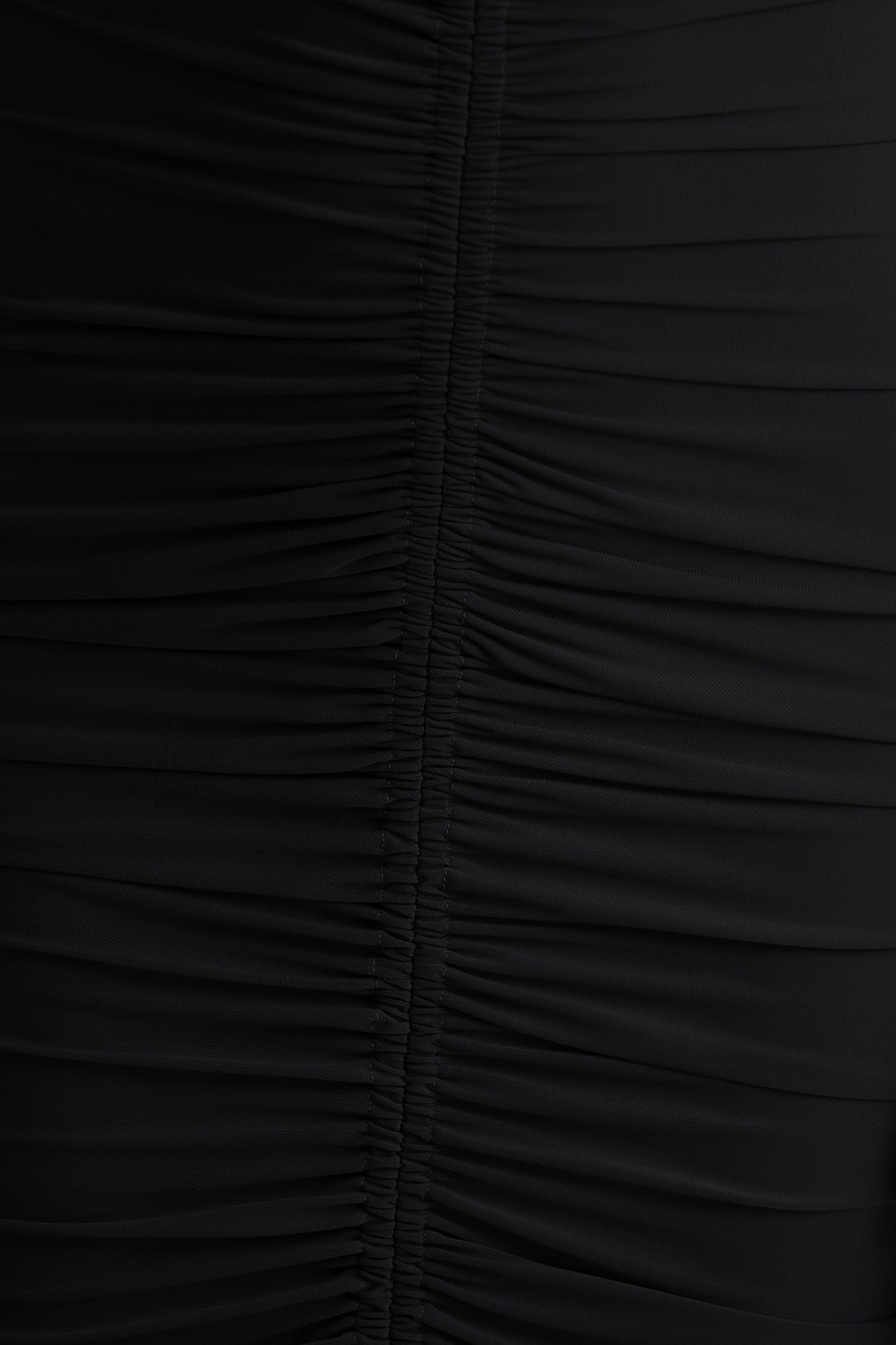 Jewel | Black Plunge-Neck Maxi Dress With Front Split and Ruched Detailing