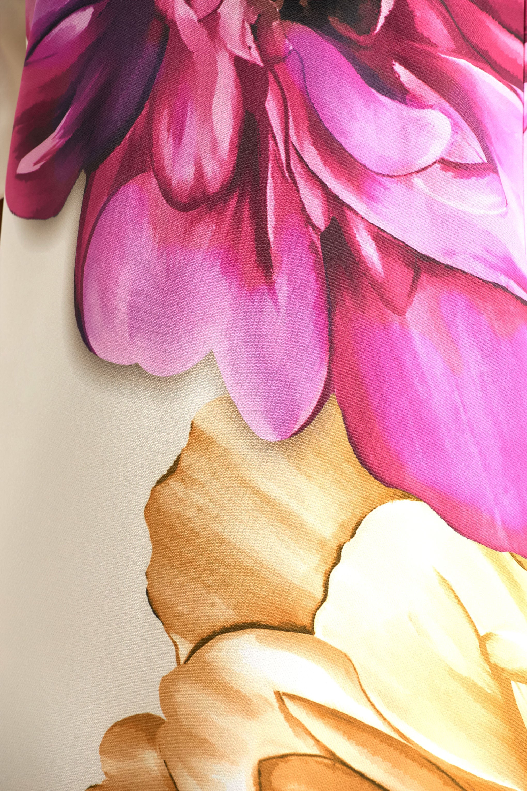 Anastasia | Large Multi-Floral Print Asymmetric-Neck Maxi Dress